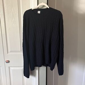 Toteme Women's Navy Cable Knit Crewneck Sweater